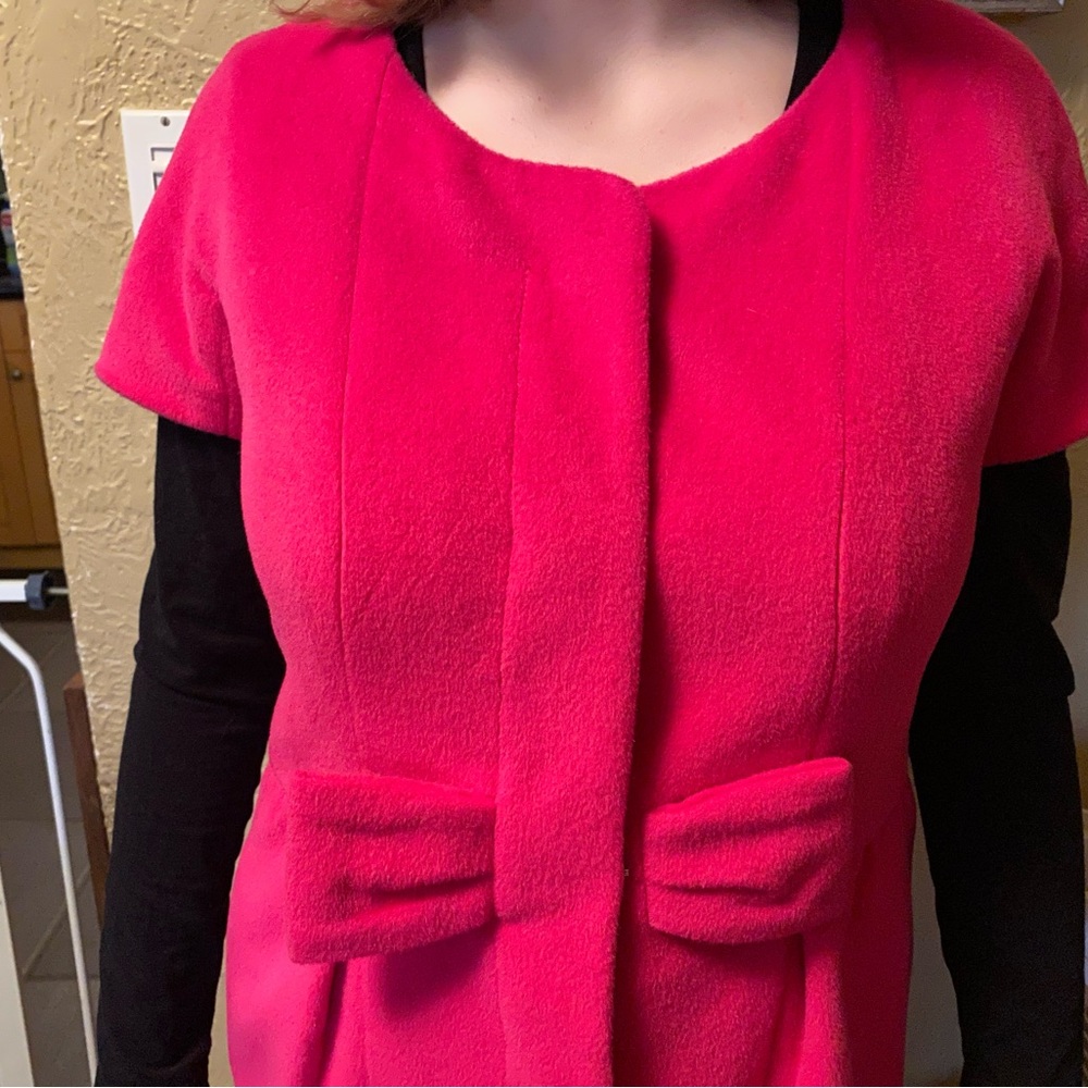 Etcetera brand size 8 angora and wool vest/jacket in hot pink/fuchsia.